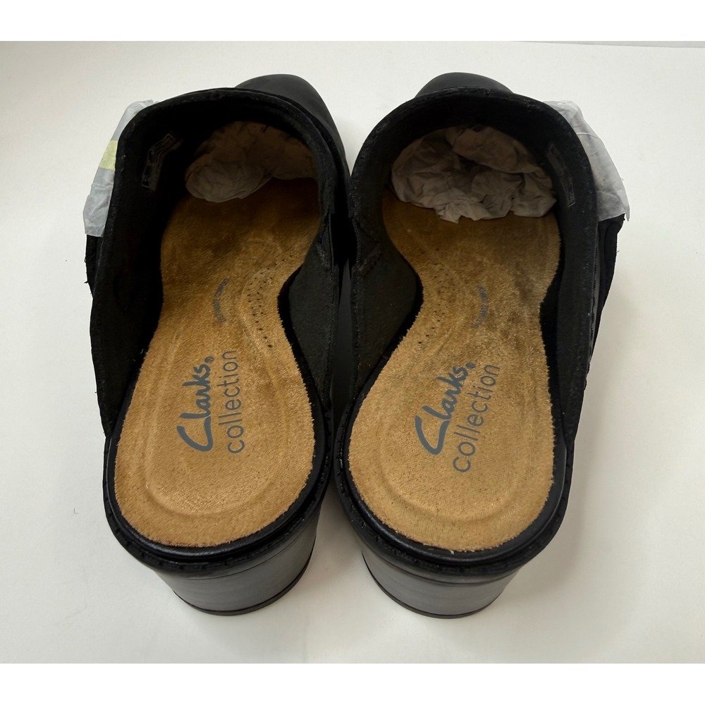 Clark's Danyelle Mist Clogs Black Leather Size 7 Women boho Retro - Picture 6 of 9